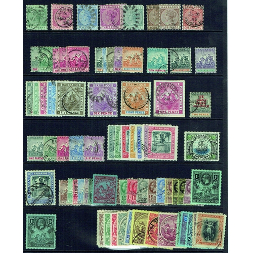 182 - BARBADOS - Useful collection from QV onwards with better early to middle periods all fine used laid ... 