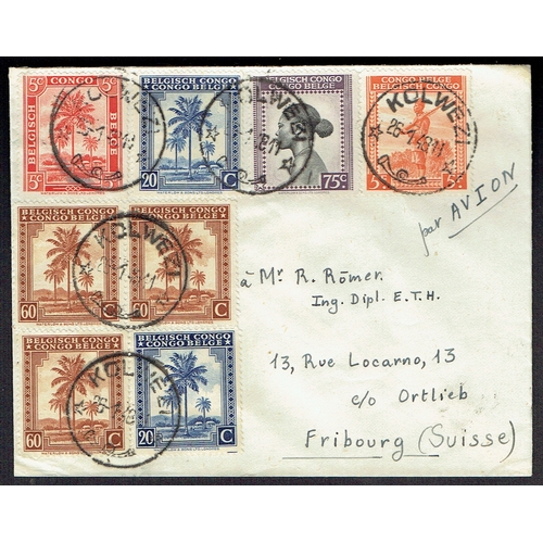 187 - BELGIAN CONGO - Group of covers including 1896 15c blue P/S Reply card used to Brussels with reply s... 