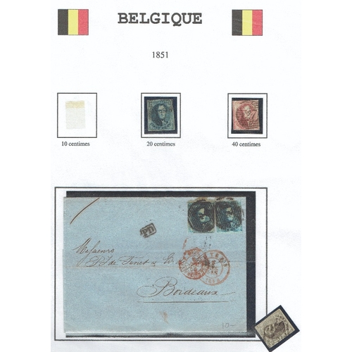 188 - BELGIUM - 1850-78 Classics assembly on album leaves with single used examples (mainly fine) and six ... 