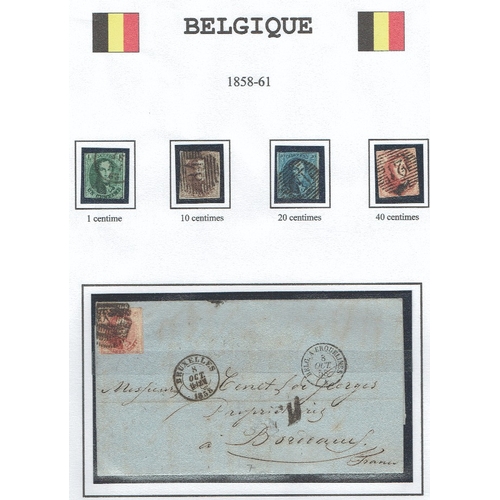 188 - BELGIUM - 1850-78 Classics assembly on album leaves with single used examples (mainly fine) and six ... 