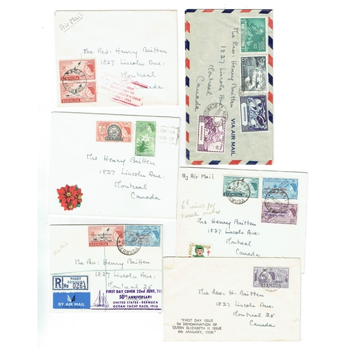 209 - BERMUDA - COVERS - GVI-QEII useful group including 1949 UPU on airmail letter to Canada tied Hamilto... 