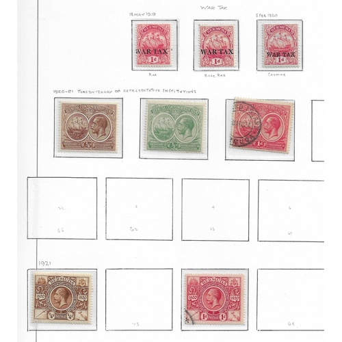 210 - BERMUDA - QV-1950 Mint and used collection on KA-BE album leaves, large amount of completion include... 