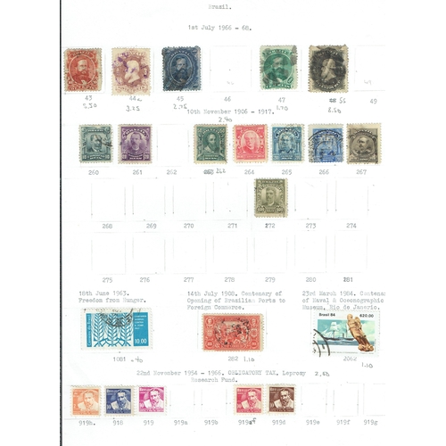 221 - BRAZIL - Small collection 1843-1997 mainly used on leaves STC £660 including 184360r black (no margi... 