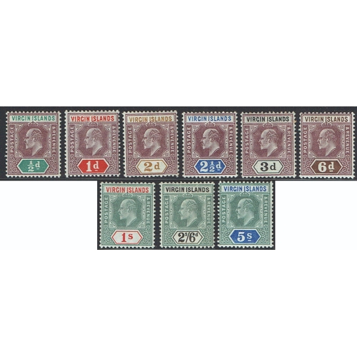 246 - BRITISH VIRGIN IS. - 1904 Complete set of 9 hinged mint, very fresh, SG 54/62.