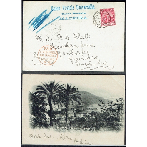 287 - CAPE OF GOOD HOPE - 1903 OCEAN POST OFFICE: Funchal PPC bearing Cape of Good Hope 1d red tied CAPE C... 