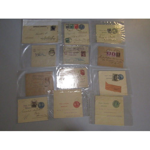 30 - POSTAL HISTORY - Argentina: Earlier to middle postal stationery covers, cards and wrappers some upra... 