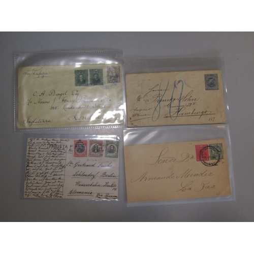 33 - POSTAL HISTORY - Bolivia: Thirteen covers early to modern with interesting incl 1901 5c uprated P/S ... 