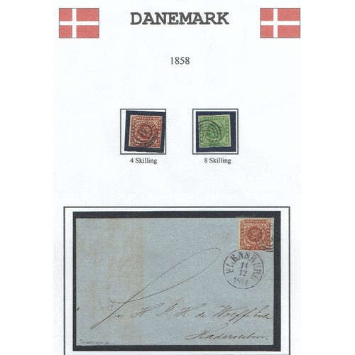 331 - DENMARK - 1854-1903 Classics assembly on album leaves with single used examples (mainly fine) and se... 