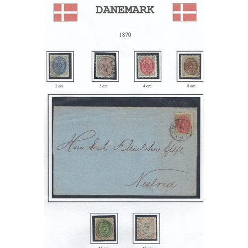 331 - DENMARK - 1854-1903 Classics assembly on album leaves with single used examples (mainly fine) and se... 