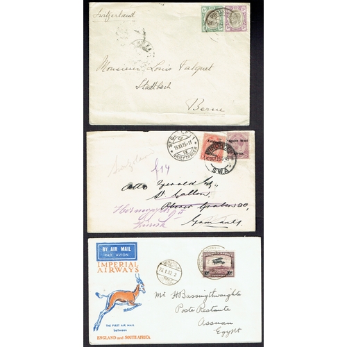 36 - POSTAL HISTORY - British Africa: Group of interesting covers  addr to Switzerland including SWA 1951... 