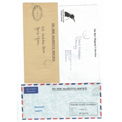 361 - FALKLAND ISLANDS - Official Mail: Group of stampless covers from circa 1984-86 sent locally OHMS inc... 