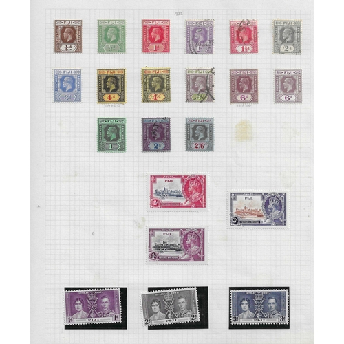 366 - FIJI - 1912-1922 Useful GV mint & used assembly on two album pages including 1912-23 to 5s mainly mi... 