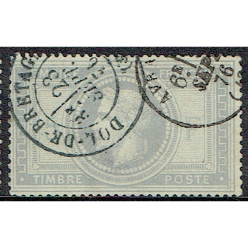 377 - FRANCE - 1869 5f lilac-grey on greyish, a superb very fine used example with crisp DOL DE BRETAGNE c... 