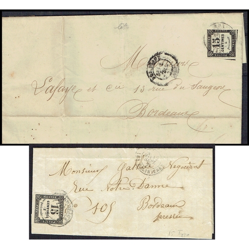 379 - FRANCE - 1871 (July) Entire from Gironde to Bordeaux unstamped hence Litho 15c black affixed and tie... 