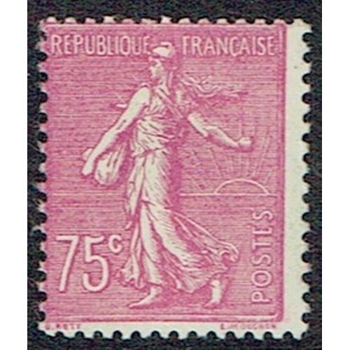 383 - FRANCE - 1932 Sower 75c bright magenta type II (two lines at top of C to cloak), centred left, super... 