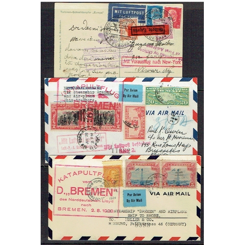 39 - POSTAL HISTORY - Catapult Flight Mail: Nice group of eight covers 1929-1935 including flights carrie... 