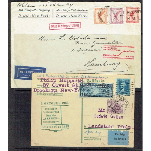 39 - POSTAL HISTORY - Catapult Flight Mail: Nice group of eight covers 1929-1935 including flights carrie... 