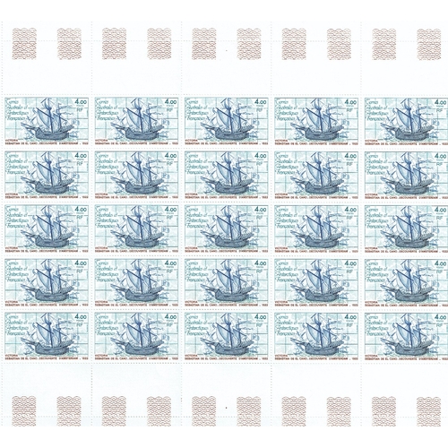 397 - FRANCE - COLONIES - French Southern & Antarctic Territories: 1980-19 twenty five complete sheets unm... 