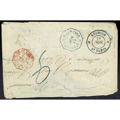 401 - FRANCE - COLONIES - Reunion: 1866 (19 Nov) Slightly wrinkled cover from REUNION ST DENIS unstamped s... 