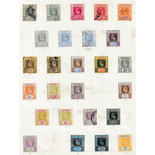 415 - GAMBIA - 1902-1909 EDVII Mint & used assembly including 1902-05 to 3s m & u (Cat £245), 1906 surch ½... 