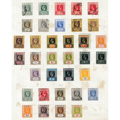 417 - GAMBIA - 1912-1935 Mint & used collection on leaves arranged by printings including 1912-22 set to 3... 