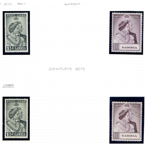 418 - GAMBIA - 1937-1949 Collection neatly arranged on leaves including 1938 set to 10s mint (Cat £170), 1... 