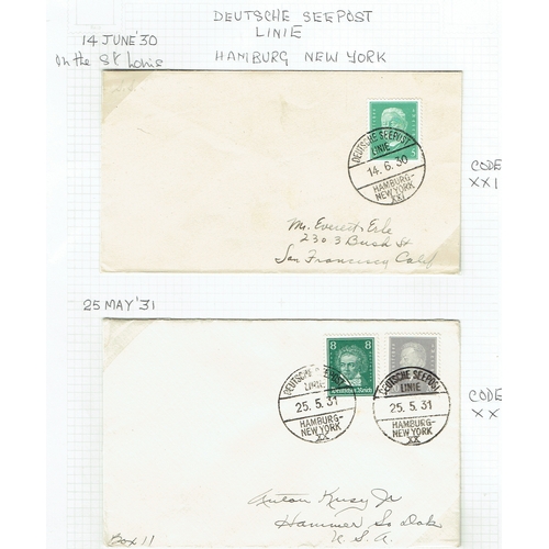 426 - GERMANY - Maritime postal history small collection of Deutsche Seepost Linie cancels on 1930-31 cove... 