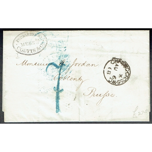 427 - GERMANY - STATES - 1868 Entire Letter in French from London to Prussia unstamped with 7 chargemark i... 