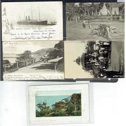 46 - POSTAL HISTORY - Maritime: Australia PAQUEBOT Five postcard or cover 1903-34 with different PAQUEBOT... 