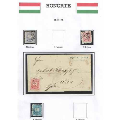 501 - HUNGARY - 1854-1903 Classics assembly on an album page incl two covers including 1872 E.L from SISSE... 