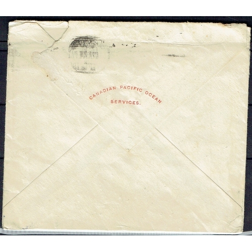 55 - POSTAL HISTORY - Maritime: MAILED ON THE HIGH SEAS / EXEMPT FROM WAR TAX 1919 (23 Aug) Tatty cover b... 