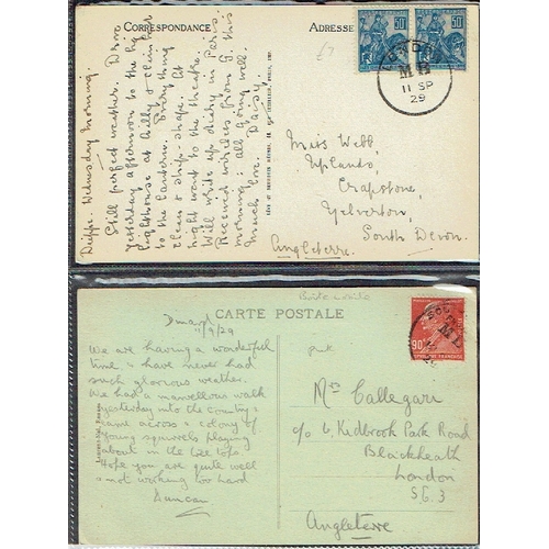 56 - POSTAL HISTORY - Maritime: Moveable Box 1906-13 Four PPC's to London bearing France adhesives each t... 