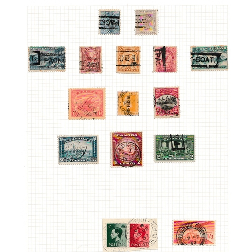 7 - British Commonwealth: Maritime cancels on stamps QV to QEII on leaves with more interesting noted in... 