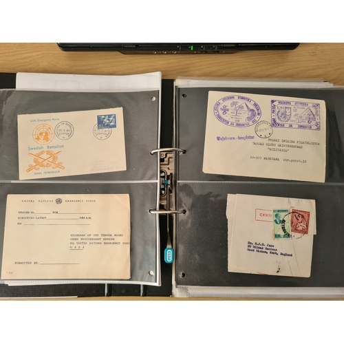 71 - POSTAL HISTORY - United Nations: Covers collection in a well filled cover binder covering various mi... 