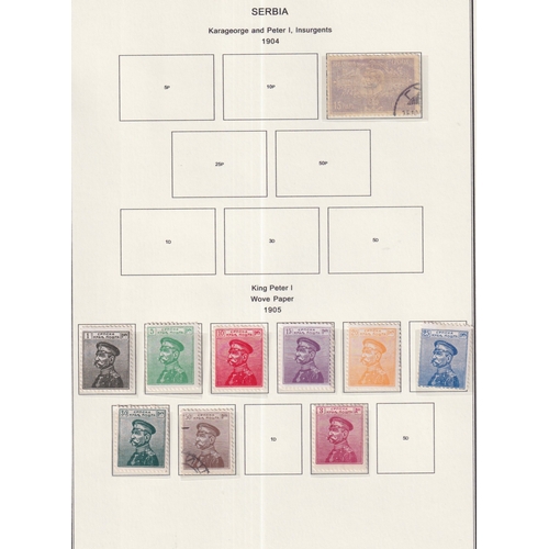 1138 - SERBIA - 1880-1905 Sparse collection mint & used on 8 Lighthouse printed leaves (13 hole, good condi... 