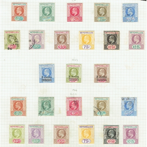 1142 - SEYCHELLES - 1903-1906 Small collection on an album page, 1903 set mixed mint and fine used (SG 46/5... 