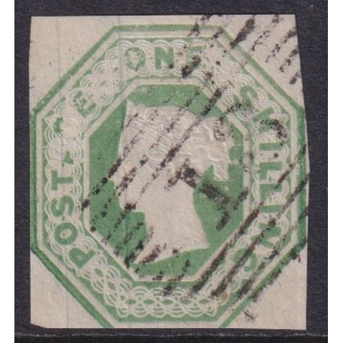 1379 - GREAT BRITAIN -  QUEEN VICTORIA - 1847 Embossed 1s pale green a lovely lightly used example with two... 