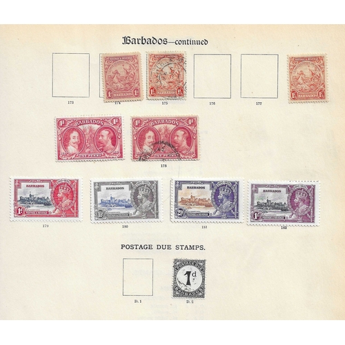 138 - BARBADOS - Mint & used Queen Victoria to 1935 on old time printed leaves unpicked approx 120 differe... 