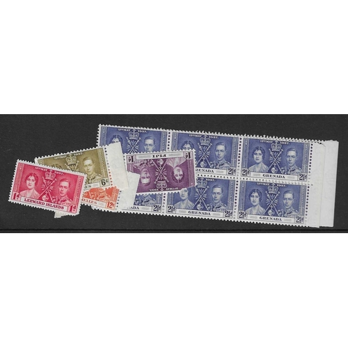 16 - OMNIBUS - 1937 Coronation sets in unmounted mint blocks including Fiji (blks of 12), Jamaica (blks o... 