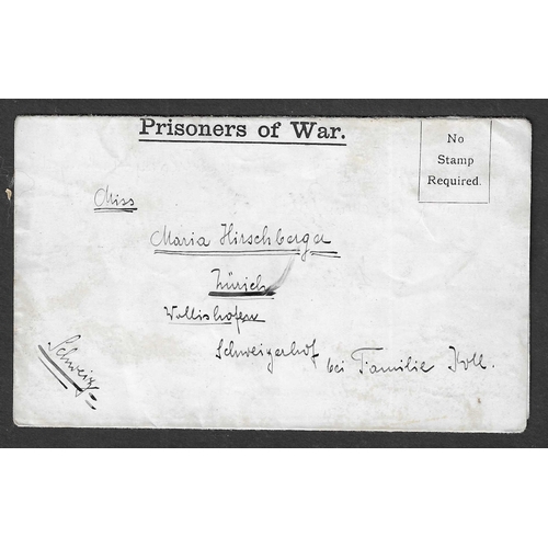 1610 - GREAT BRITAIN -  ISLE OF MAN - 1917 Printed Prisoners of War Mail WWII white envelope (No Stamp Requ... 