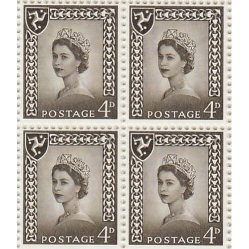 1613 - GREAT BRITAIN -  ISLE OF MAN - Regionals: 1968-69 4d olive-sepia & 4d bright vermilion (Centre Band)... 