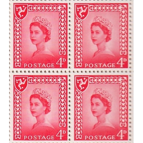 1613 - GREAT BRITAIN -  ISLE OF MAN - Regionals: 1968-69 4d olive-sepia & 4d bright vermilion (Centre Band)... 