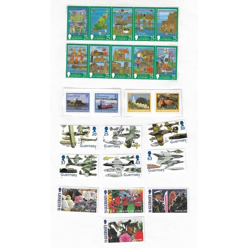 1628 - GREAT BRITAIN -  GUERNSEY - 1998-2016 Mounted mint collection neatly arranged on leaves with dozens ... 