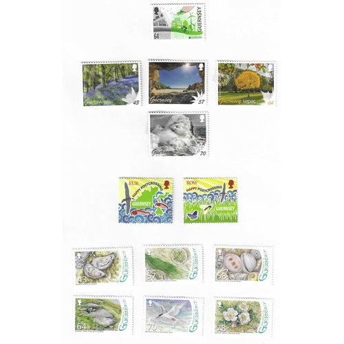 1629 - GREAT BRITAIN -  GUERNSEY - 2016-2020 Mostly complete fine used mostly off FDCs assembly on leaves i... 