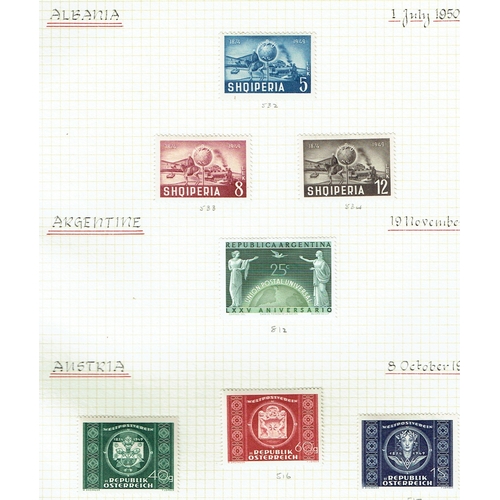 18 - OMNIBUS - 1949 Universal Postal Union mint collection of sets neatly arranged on Oriel pages alphabe... 