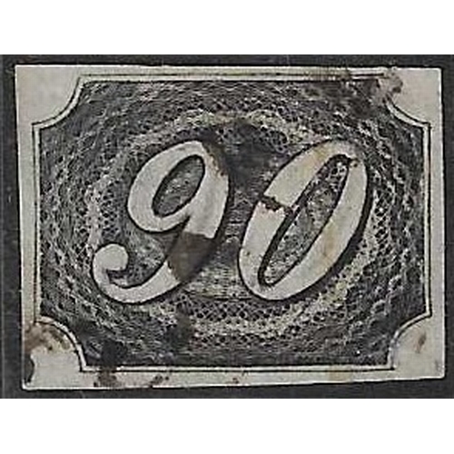 189 - BRAZIL - 1844 90r black fine used with good margins all round complete with BPA 1953 Certificate sta... 