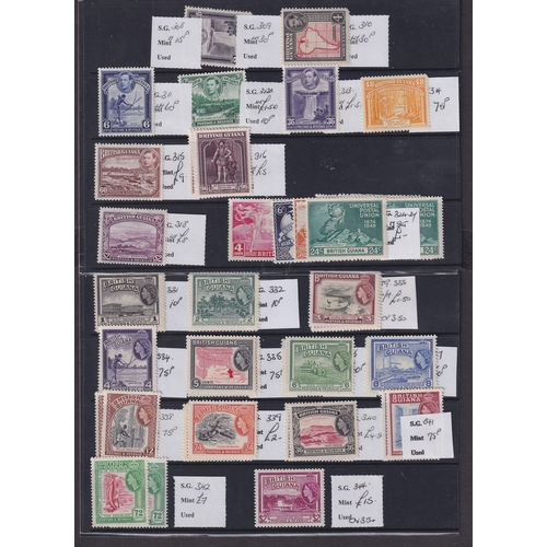 202 - BRITISH GUIANA - Clean mainly mint (few f.u.) assembly on eight large stockcards with some light dup... 