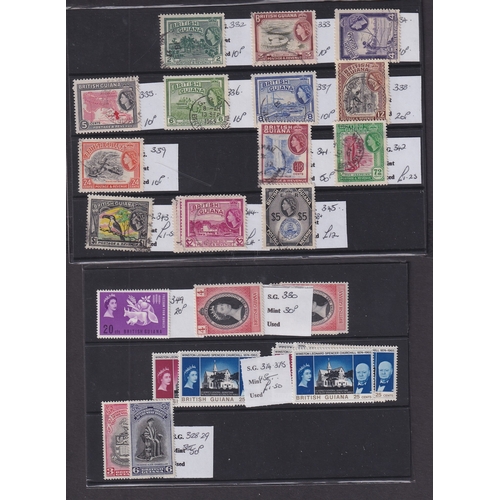 202 - BRITISH GUIANA - Clean mainly mint (few f.u.) assembly on eight large stockcards with some light dup... 