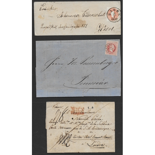 21 - POSTAL HISTORY - Austria: Small group of mainly prestamp mail from different towns and areas incl 18... 