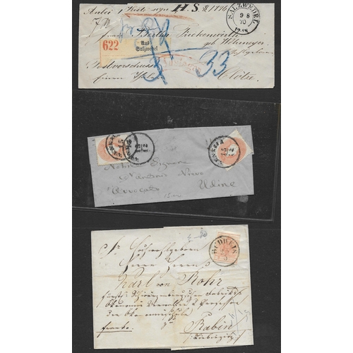 21 - POSTAL HISTORY - Austria: Small group of mainly prestamp mail from different towns and areas incl 18... 